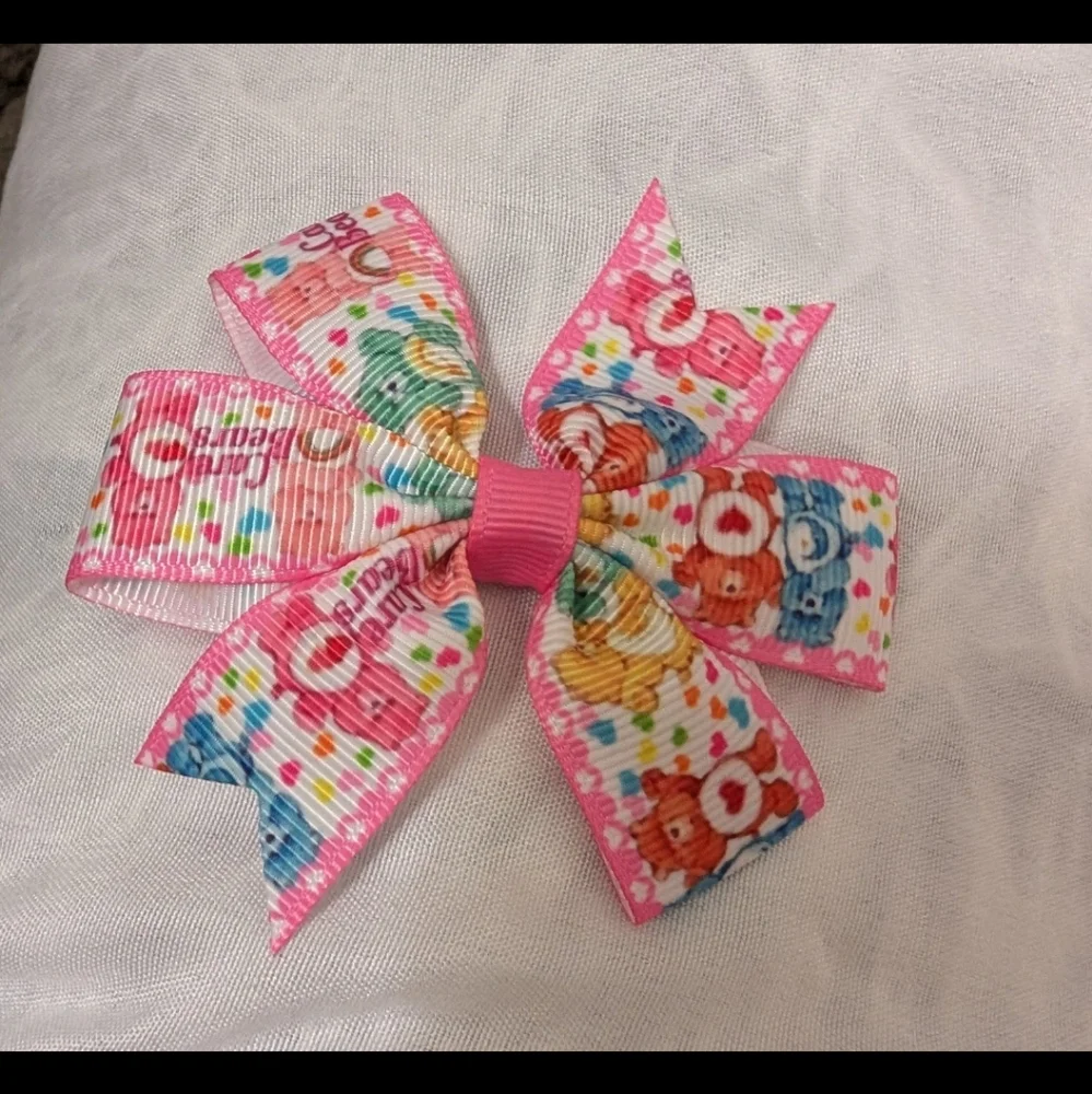 Care bears bow Baby Girl Outfit Birthday Care Bears Headband Clip Bow